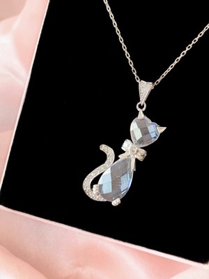 Alâ Silver Jewellery Kedi Taşlı 925 Ayar Gümüş Kolye