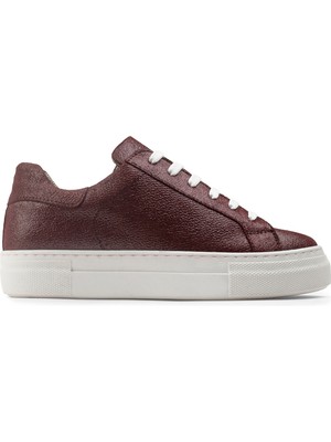 Deery Hakiki Nubuk Bordo Sneaker Kadın Ayakkabı