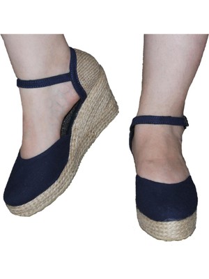 Kadın Platform Keten Ayakkabı Sandalet
