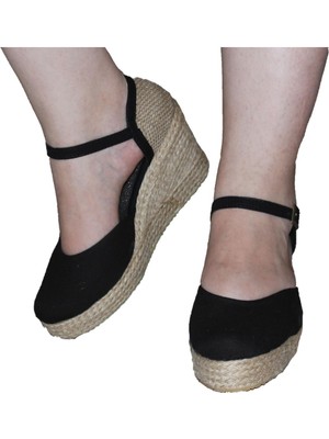 Kadın Platform Keten Ayakkabı Sandalet