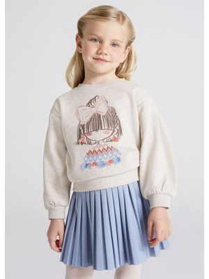 Mayoral Kız Çocuk Oversize Baskılı Sweatshirt