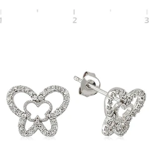 925 Gümüş Gümüş Çivili Kelebek Küpe