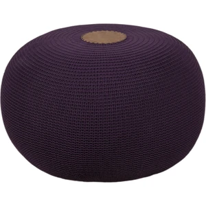 Ems Casa El Yapımı Yayvan Örgü Puf Mor
