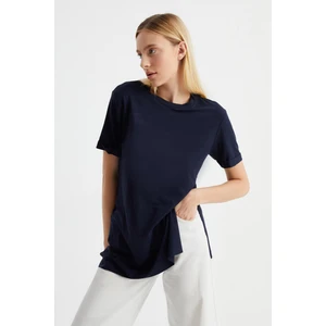 Alexander Gardi Bisiklet Yaka Yanı Yırtmaçlı T-Shirt (B23-00113)