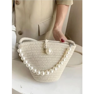 Ende Bag Katusa Kadın Kırık Beyaz Incili Tasarım Omuz Çantası