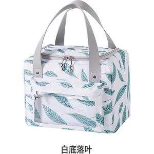 Just Casual Japon Tarzı Oxford Bez Kalın Yalıtımlı Öğle Yemeği Çantası - Beyaz / Mavi (Yurt Dışından)
