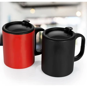 Çift Katman 304 Paslanmaz Çelik Kolay Içim Kulplu 2'li Termos Bardak 300ml Mug Kupa