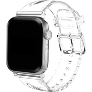 Apple Watch 7 6 Se 5 4 3 2 1 - 38 / 40 / 41 mm Uyumlu Şeffaf Silikon Kordon Şık ve Estetik Kayış