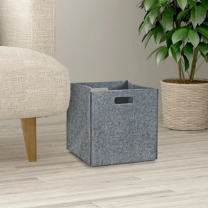 Gri Çok Amaçlı Keçe Organizer Dolap Içi Düzenleyici Sepet // 24X24 cm