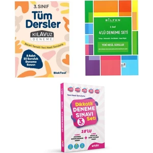 Bilfen Yayınları 3. Sınıf Deneme Tudem Deneme Artı Bir Deneme Seti 3 Paket