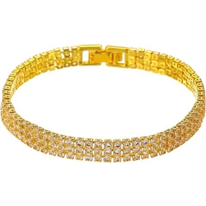 Gold Sarı 6 Mm. Bayan Taşlı Bileklik EP07SR