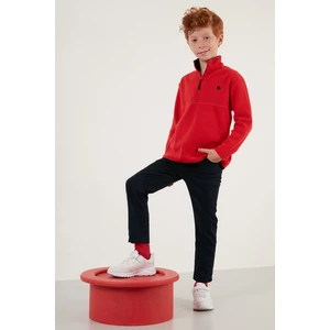 Yumuşak Dokulu Fermuarlı Dik Yaka Şardonlu Kışlık Polar Unisex Çocuk Polar 5905002