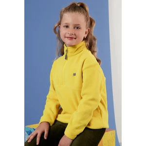 Yumuşak Dokulu Fermuarlı Dik Yaka Şardonlu Kışlık Polar Unisex Çocuk Polar 5905002