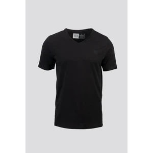 Erkek Siyah Pamuklu Likralı V-Yaka Slim Fit T-Shirt