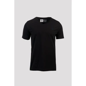 Erkek Siyah Pamuklu Likralı V-Yaka Slim Fit T-Shirt