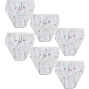 Giyim Sepeti  Kız Çocuk Beyaz 6'lı Paket Külot