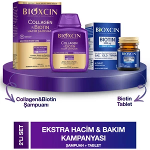 Collagen & Biotin Hacim Şampuanı 300ML + Bioxcin Biotin 5000 Mcg 60 Tablet