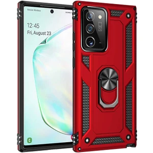 Samsung Galaxy Note 20 Ultra Kılıf Vega Yüzüklü Standlı + Ekran Koruyucu Ped