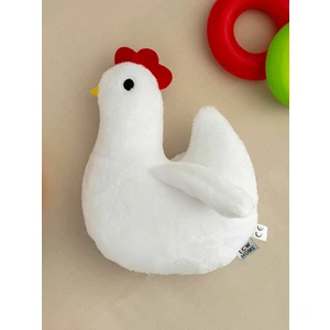 Shiva Gift&More Pelüş Dolgulu Nakışlı Bebek Tavuk Kırlent Beyaz Uyku ve Oyun Arkadaşı