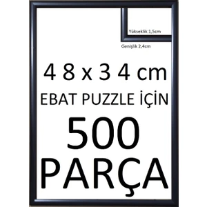 Plus Balıksırtı Yapboz  Puzzle Çerçevesi Siyah 500