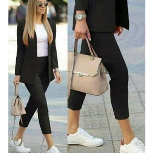 Atlas Kumaş Ceket Pantolon Takım (Siyah)