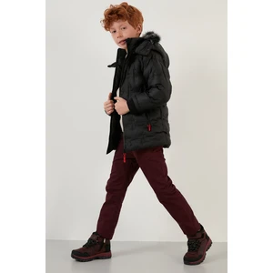 Yakası Suni Kürklü Çıkarılabilir Kapüşonlu Peluş Astarlı Mont Erkek Çocuk Mont 5760055