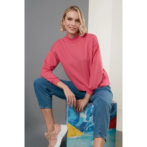 Dik Yaka Basic Örme Sweat Bayan Sweat 5863323