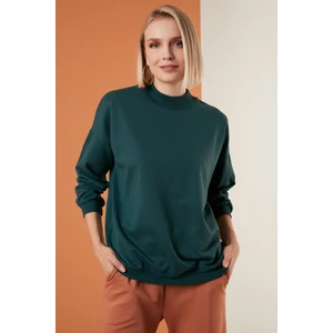 Dik Yaka Basic Örme Sweat Bayan Sweat 5863323