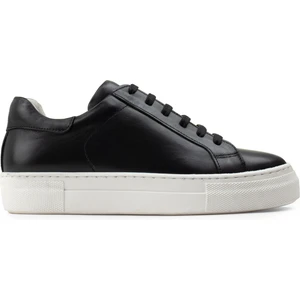 Hakiki Deri Siyah Sneaker Kadın Ayakkabı