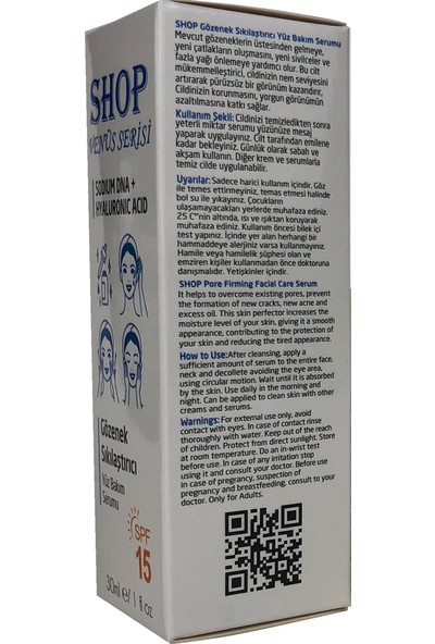 Shop Gözenek Sıkılaştırıcı Cilt Bakım Serumu Sodium Dna + Hyaluronic Acid 30 ml