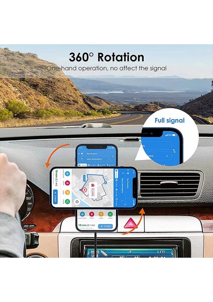 15W Magsafe Hızlı Şarj Manyetik Araç Içi Telefon Tutucu 360 Derece Dönebilen Havalandırma Takılan