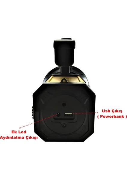 8100-YP 25W Ultra Güçlü Şarjlı El Feneri Projektör (Sos + Powerbank + USB Çıkış + Yan Aydınlatma) fiyatları
