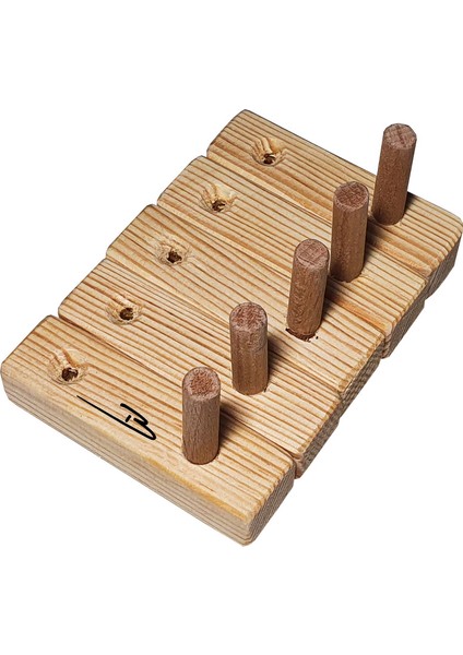 Doğal Ahşap Tekli Mini Askılık Çok Amaçlı Dolap Duvar Askısı (5li Set)