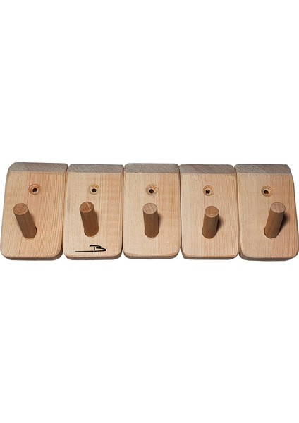 Doğal Ahşap Tekli Mini Askılık Çok Amaçlı Dolap Duvar Askısı (5li Set) modelleri