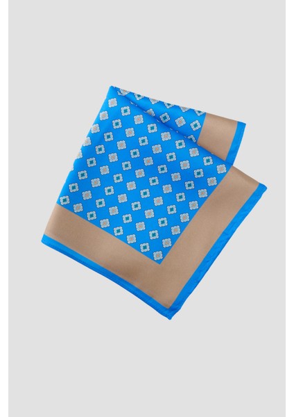 ALTINYILDIZ CLASSICS Erkek Mavi-bej Desenli Mavi Bej Klasik Mendil