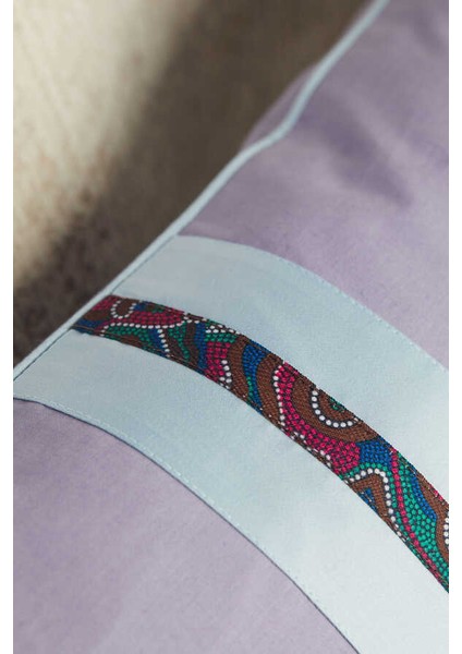 Lila Mavi İtalyan Pamuk Kırlent Kılıfı - 30x50 cm modelleri