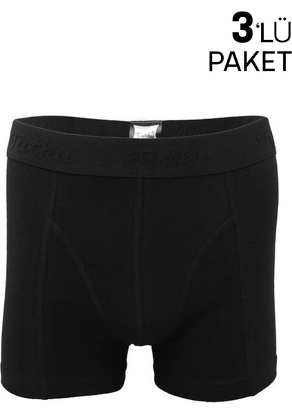 Erkek Elastan Boxer 3 Lü 114 | Siyah