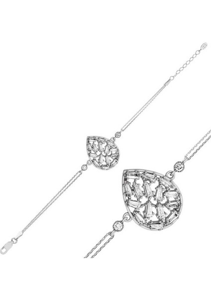 Gümüş Su Damlası Bayan Bileklik