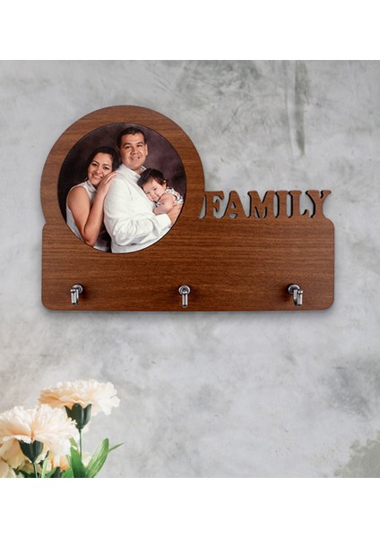 Kişiye Özel Family Ahşap Anahtar Askılığı