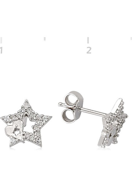 Gümüş Çivili Yıldız Küpe