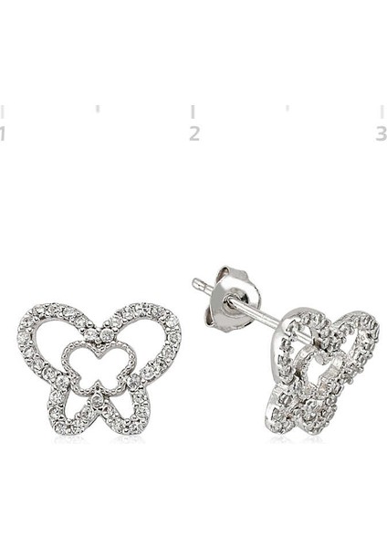 Gümüş Çivili Kelebek Küpe