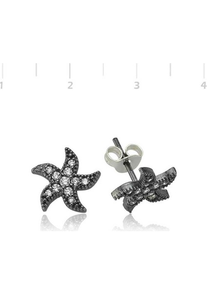 Gümüş Deniz Yıldızı Çivili Küpe