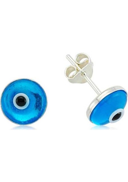 Gümüş Yuvarlak Nazar Çivili Küpe fiyatları