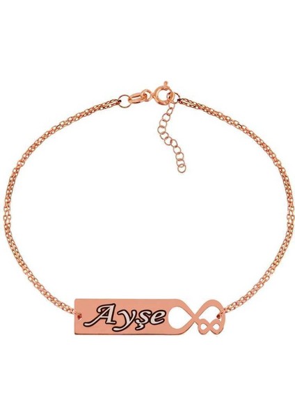 Gümüş Kişiye Özel Sonsuz Aşk Isimli Bayan Bileklik