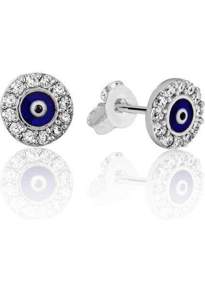 Gümüş Nazar Çivili Küpe modelleri