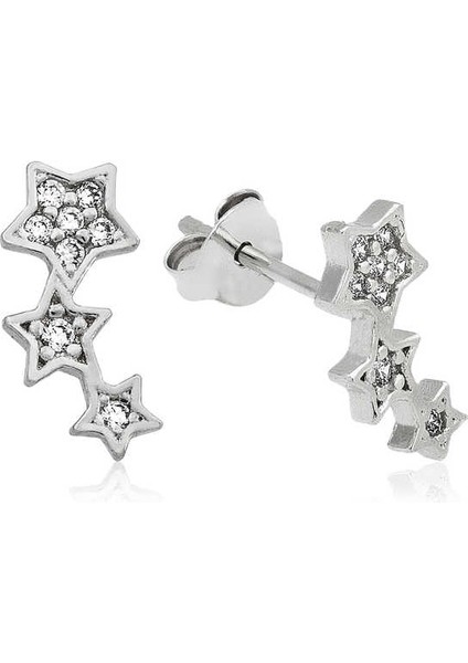 Gümüş Kayan Yıldız Çivili Küpe indirimleri