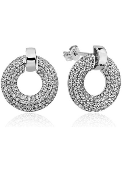 ​gümüş Çok Taşlı Daire Bayan Küpe fiyatları