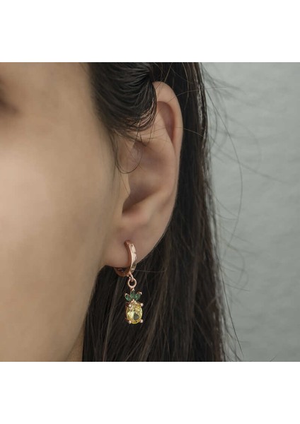 Gümüş Ananas Figür Meyve Küpe