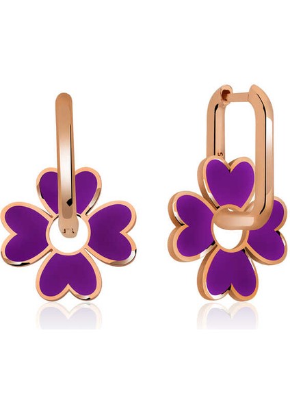 Gümüş Fosforlu Mor Yonca Küpe fiyatları