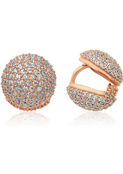 ​gümüş Çift Taraflı Taşlı Bayan Küpe